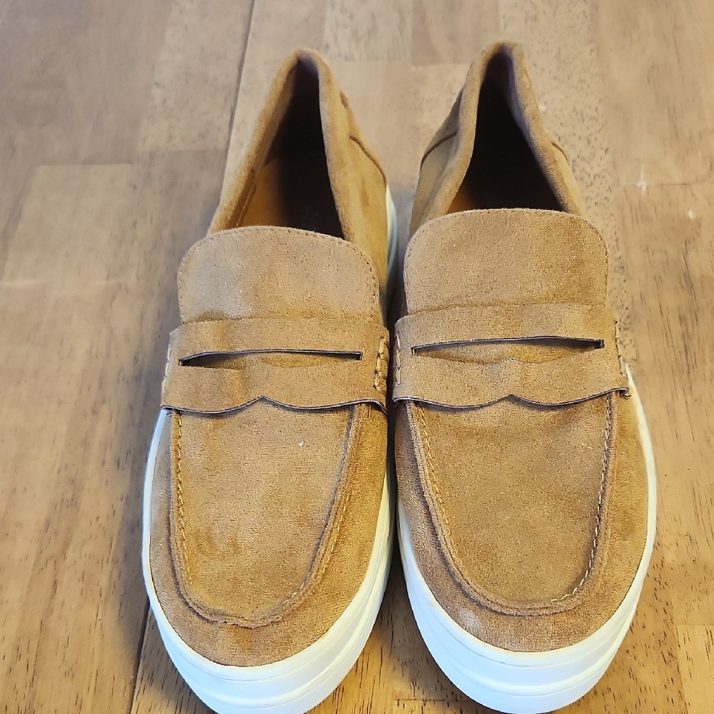 J/SLIDES Women's Brown Slip-On Platform Loafers